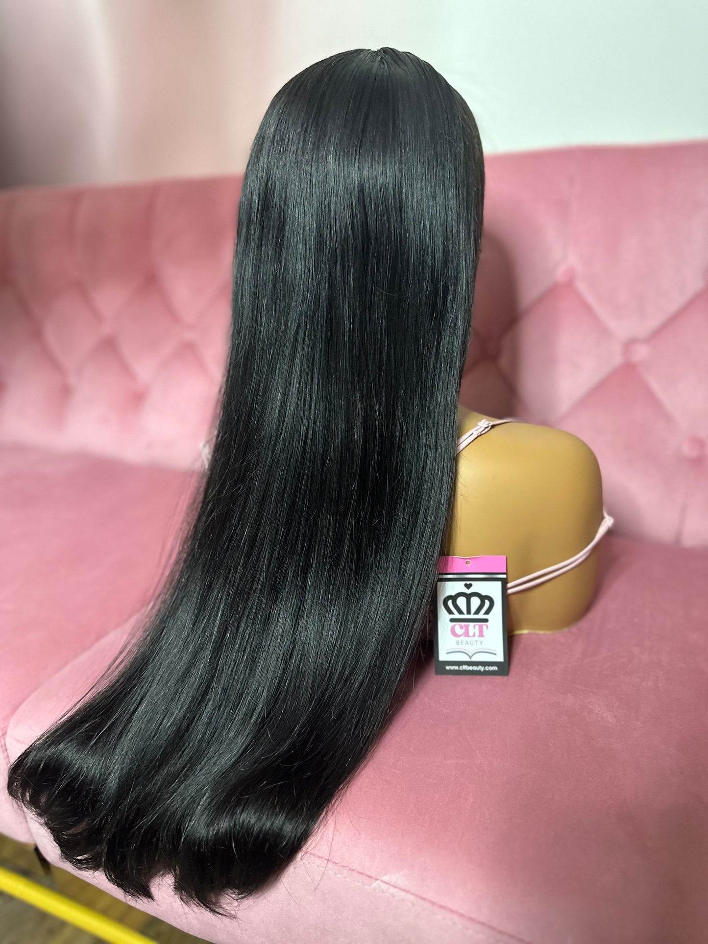 CLT Beauty HD Lace Human Hair Wig, Straight Natural 13x4 Frontal Wig, 250% Density, pre plucked and bleached lace knots