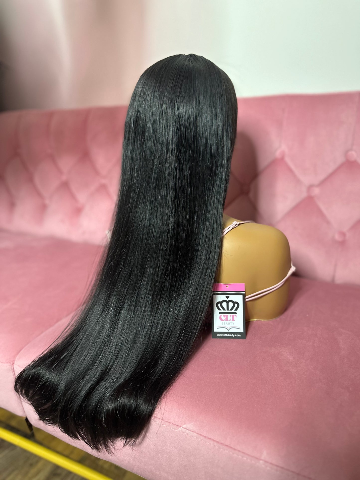 CLT Beauty HD Lace Human Hair Wig, Straight Natural 13x4 Frontal Wig, 250% Density, pre plucked and bleached lace knots