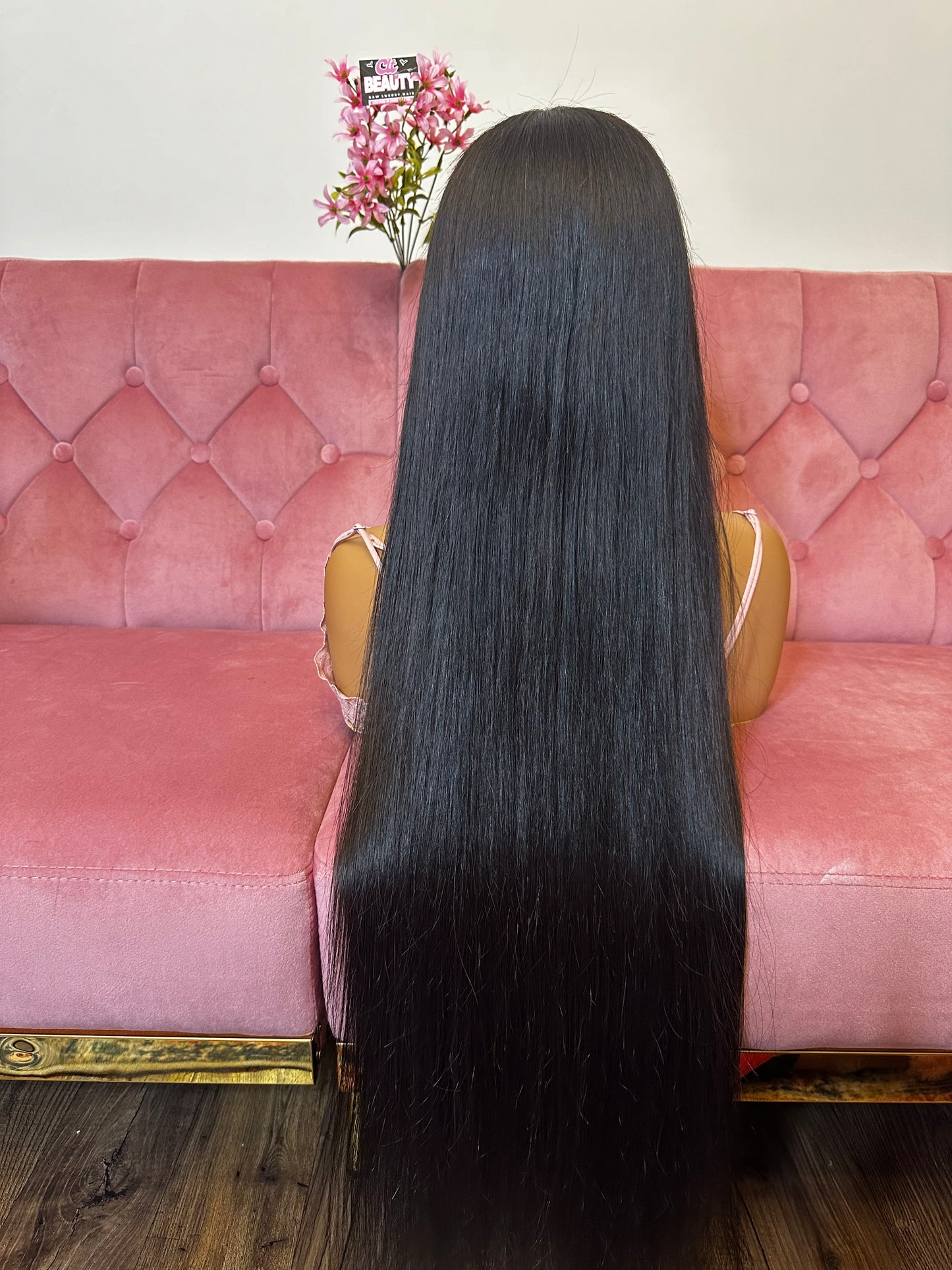 CLT Beauty HD Lace Human Hair Wig, Straight Natural 13x4 Frontal Wig, 250% Density, pre plucked and bleached lace knots