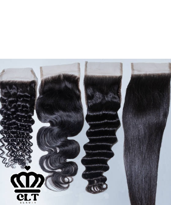 CLT Beauty® 4x4 or 5x5 HD Lace Closures- Lace Easily melts. tiny knots