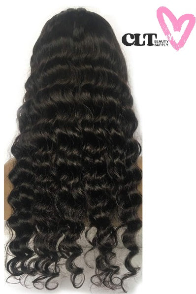 CLT Beauty HD Lace Human Hair Wig in Deep Wave 13x4 Frontal Wig, 200% Density