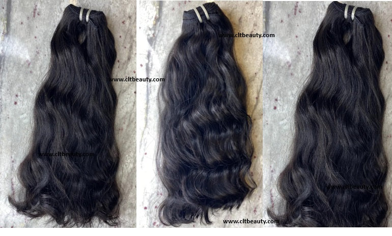 Shop CLT Beauty® 100% Raw Hair Authentic Cambodian Wavy -3 Bundle Deal (16"16"16")