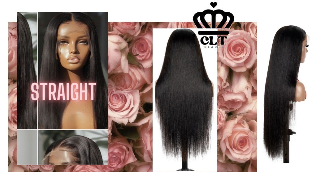 CLT Beauty HD Lace Human Hair Wig, Straight Natural 13x4 Frontal Wig, 250% Density, pre plucked and bleached lace knots