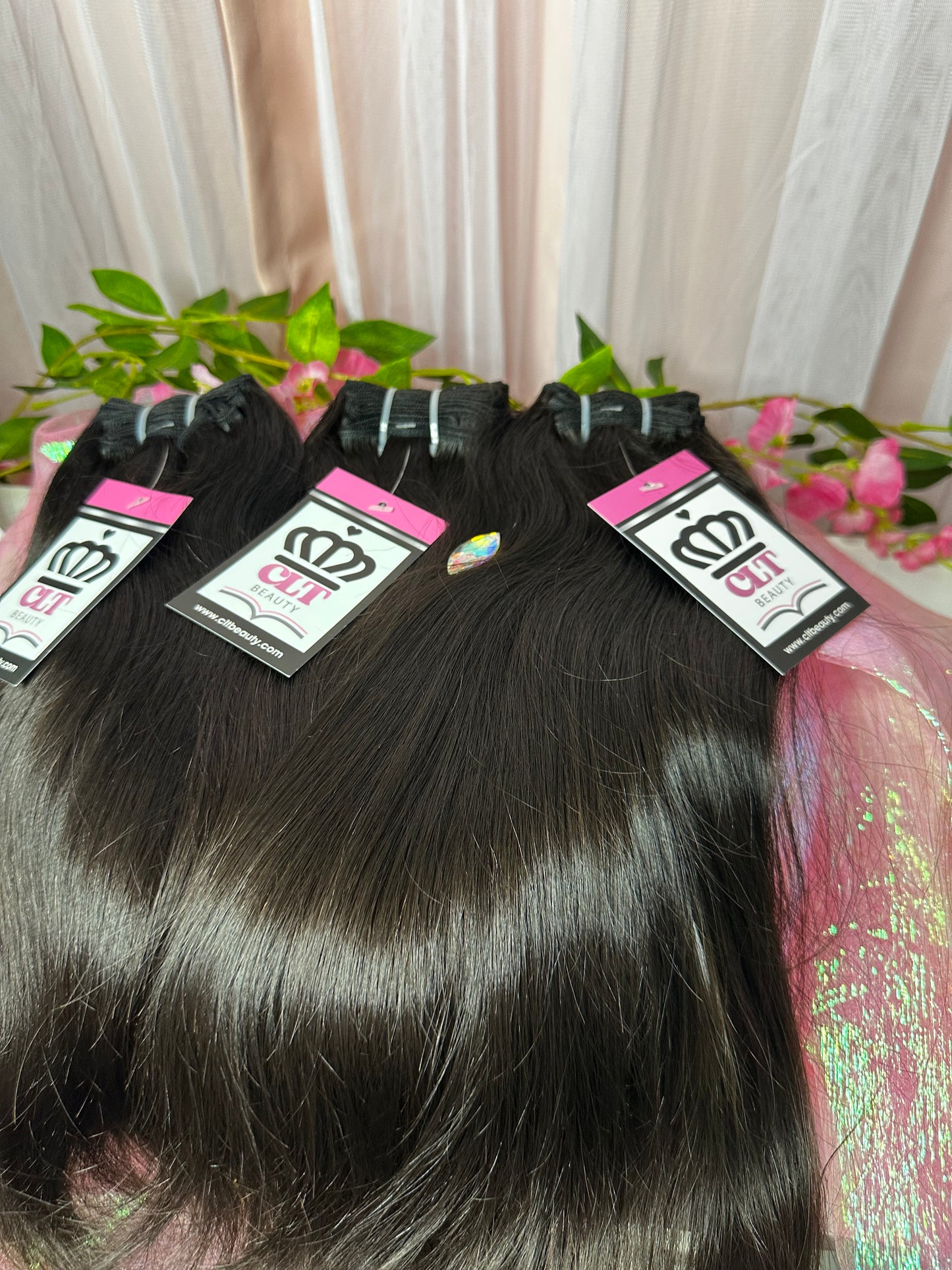 100% Raw Hair Authentic Indian straight Hair -3 Bundle Deal + Closure