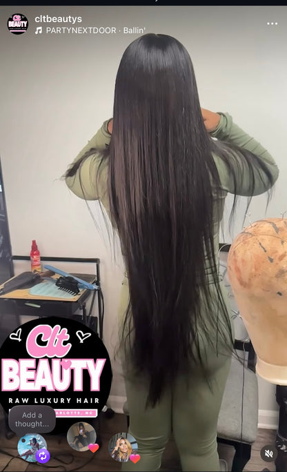 CLT Beauty HD Lace Frontal Human Hair Wig in Lux Straight 250% Density - 30"