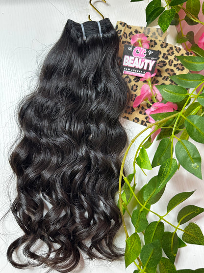 100% Raw Hair Authentic Indian Wavy Hair -3 Bundle Deal + Closure