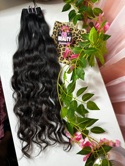 100% Raw Hair Authentic Indian Wavy Hair -3 Bundle Deal + Closure