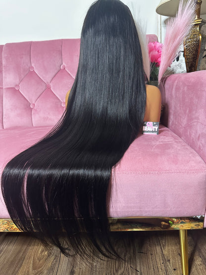 CLT Beauty HD Lace Human Hair Wig, Straight Natural 13x4 Frontal Wig, 250% Density, pre plucked and bleached lace knots