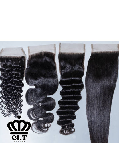 CLT Beauty® 4x4 or 5x5 HD Lace Closures- Lace Easily melts. tiny knots