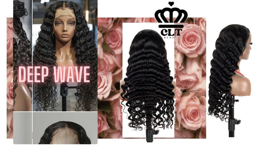 CLT Beauty HD Lace Human Hair Wig in Deep Wave 13x4 Frontal Wig, 200% Density