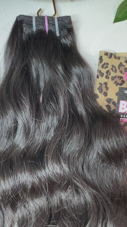 100% Raw Hair Authentic Indian Wavy Hair -3 Bundle Deal + Closure
