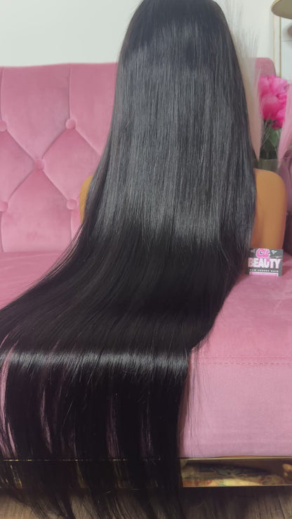 CLT Beauty HD Lace Frontal Human Hair Wig in Lux Straight 250% Density - 30"